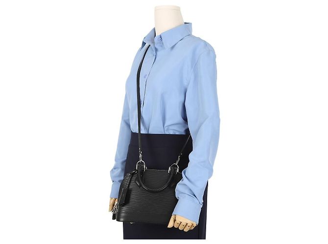 Louis Vuitton Borsa a mano e a tracolla Alma BB in pelle Epi Nero - vista 13