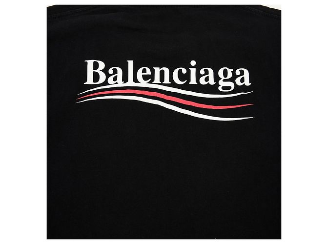 Balenciaga Wave Logo Baumwoll-T-Shirt Schwarz - Ansicht 11