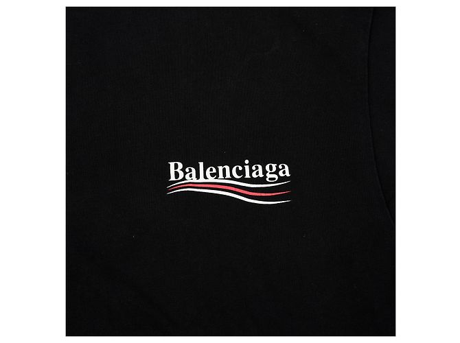 Balenciaga Wave Logo Baumwoll-T-Shirt Schwarz - Ansicht 5