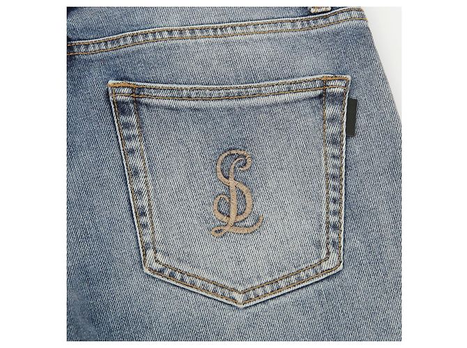 Autre Marque Pantalones de denim azul SAINT LAURENT de algodón - vista 10