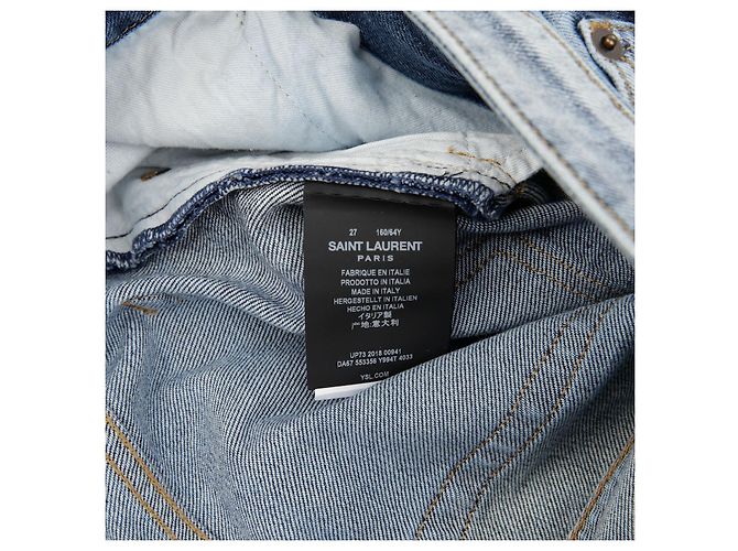 Autre Marque Pantalones de denim azul SAINT LAURENT de algodón - vista 11