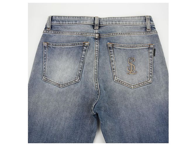 Autre Marque Pantalones de denim azul SAINT LAURENT de algodón - vista 9