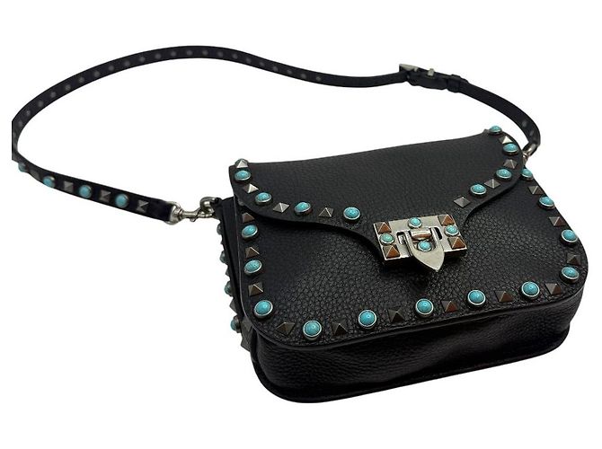 Valentino Borsa a tracolla Rockstud Turquoise Rolling Flap Small - vista 5