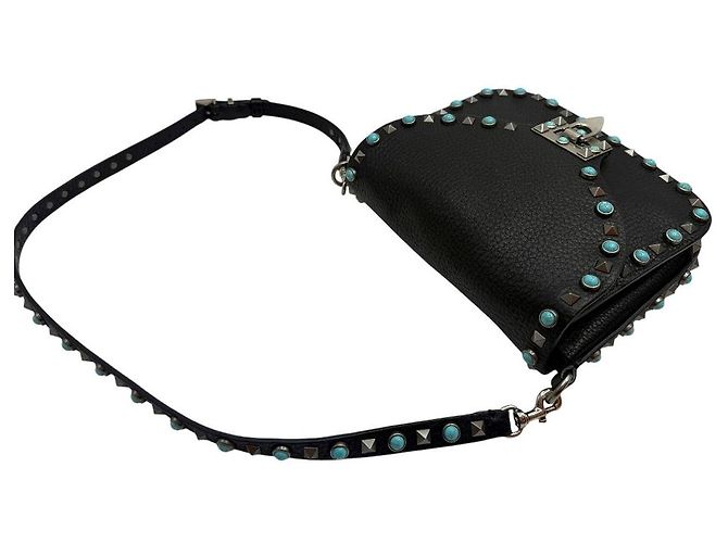 Valentino Borsa a tracolla Rockstud Turquoise Rolling Flap Small - vista 6