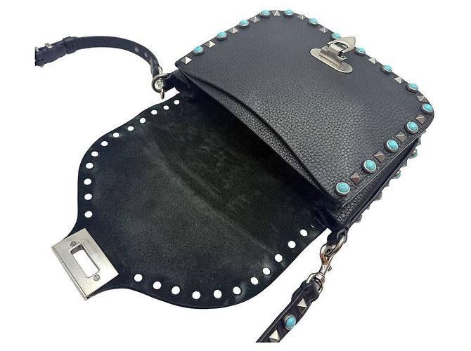 Valentino Borsa a tracolla Rockstud Turquoise Rolling Flap Small - vista 7
