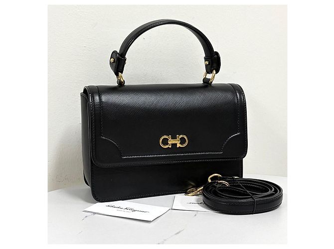 Salvatore Ferragamo Borsa a Tracolla e a Mano Celie Top Handle Shoulder Bag Crossbody Black - vista 2