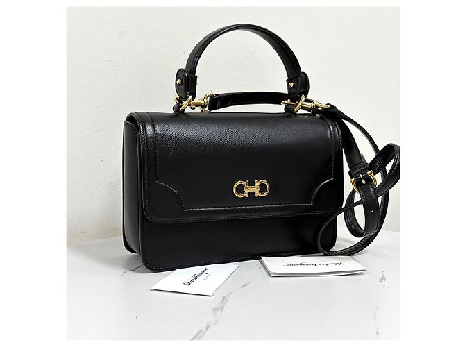 Salvatore Ferragamo Borsa a Tracolla e a Mano Celie Top Handle Shoulder Bag Crossbody Black - vista 6
