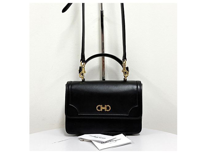 Salvatore Ferragamo Borsa a Tracolla e a Mano Celie Top Handle Shoulder Bag Crossbody Black - vista 7