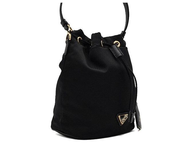 Prada Mini borsa tote a secchiello con logo triangolare - vista 3