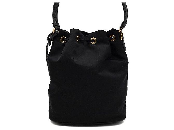 Prada Mini borsa tote a secchiello con logo triangolare - vista 4
