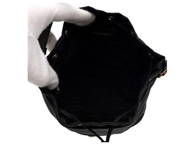 Prada Mini borsa tote a secchiello con logo triangolare - vista 5