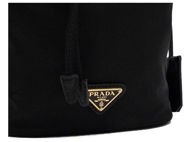 Prada Mini borsa tote a secchiello con logo triangolare - vista 8