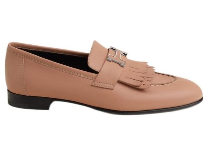 Hermès Mocassini da donna con frange e fibbia in Beige Perlino - vista 4
