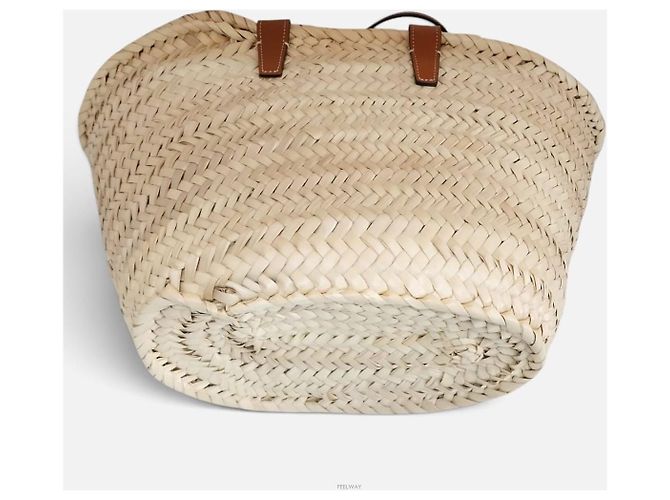 Céline Petit Panier Sac Cabas en Feuille de Palmier et Veau Classic - vue 3