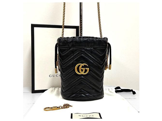 Gucci Mini Borsa Secchiello Nera - vista 4