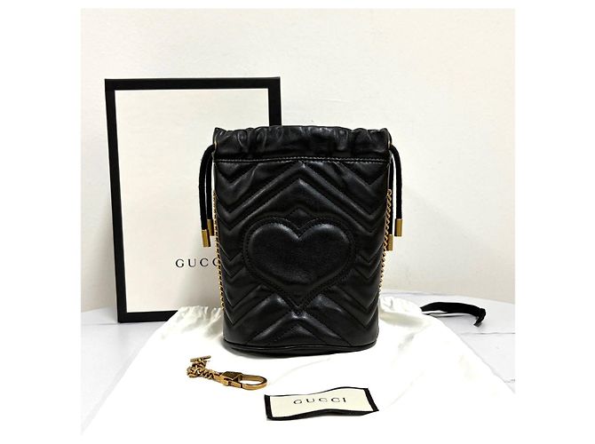 Gucci Mini Borsa Secchiello Nera - vista 5