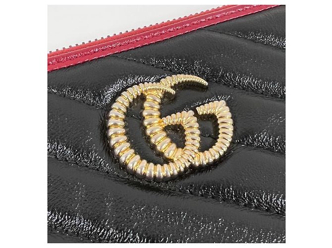 Clutch Gucci Marmont in pelle nera - vista 7