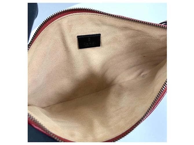 Clutch Gucci Marmont in pelle nera - vista 9