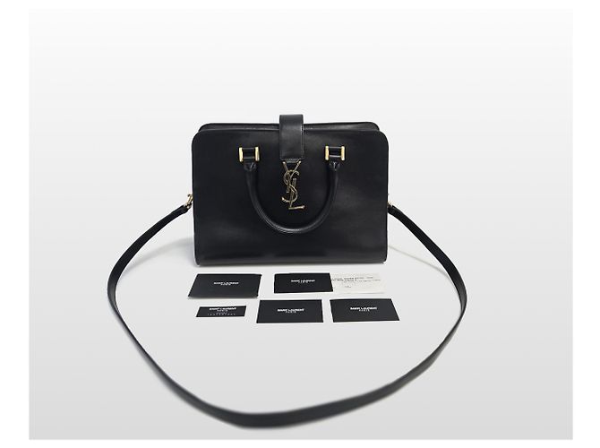 Autre Marque Borsa a spalla Monogram Cabas in pelle di vitello Gold Small Nera - vista 10