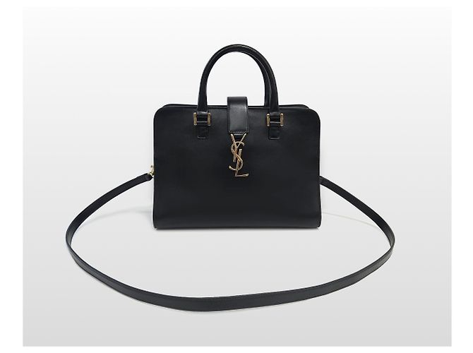 Autre Marque Borsa a spalla Monogram Cabas in pelle di vitello Gold Small Nera - vista 2