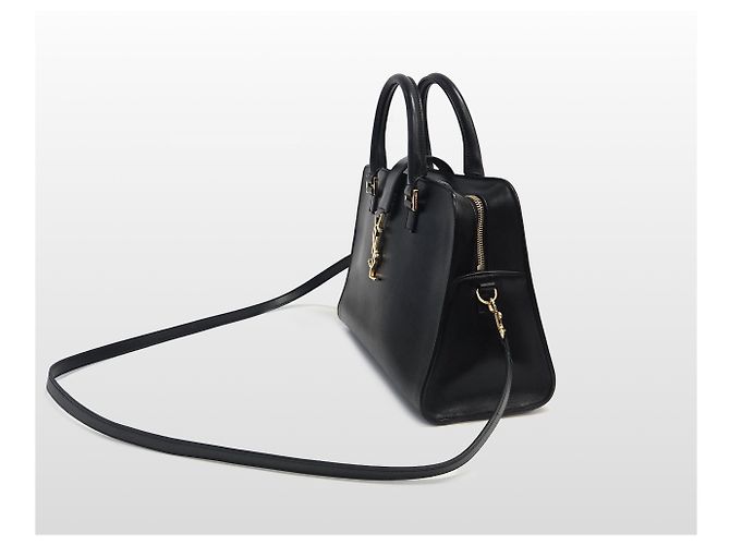 Autre Marque Borsa a spalla Monogram Cabas in pelle di vitello Gold Small Nera - vista 3