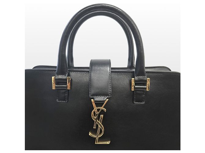 Autre Marque Borsa a spalla Monogram Cabas in pelle di vitello Gold Small Nera - vista 5