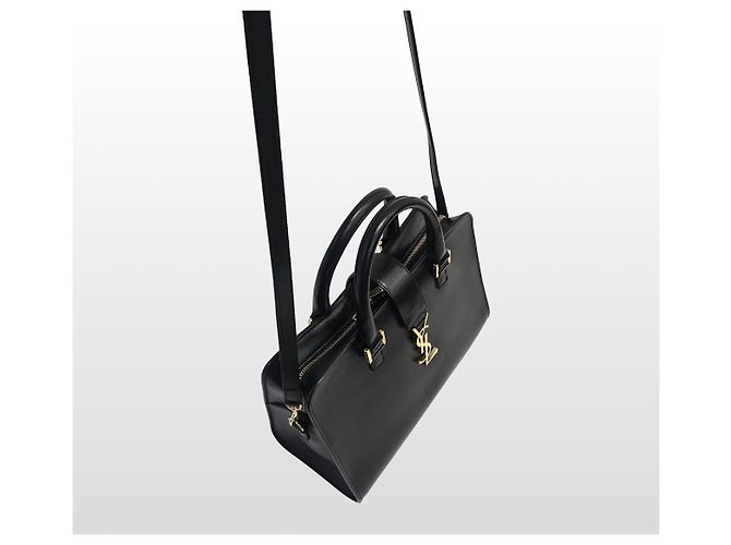 Autre Marque Borsa a spalla Monogram Cabas in pelle di vitello Gold Small Nera - vista 7