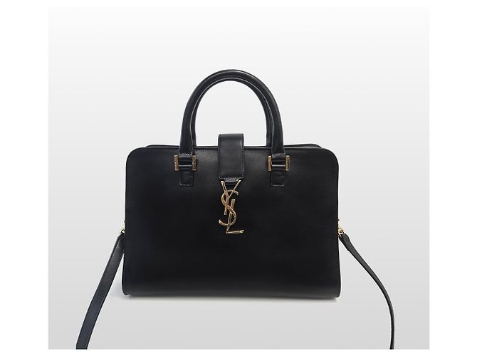 Autre Marque Borsa a spalla Monogram Cabas in pelle di vitello Gold Small Nera - vista 8