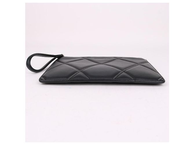 Salvatore Ferragamo Clutch matelassé nera con tracolla Medium - vista 7