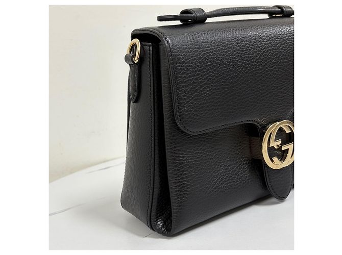 Gucci Interlocking Top Handle Tote Bag Schultertasche Schwarz - Ansicht 10