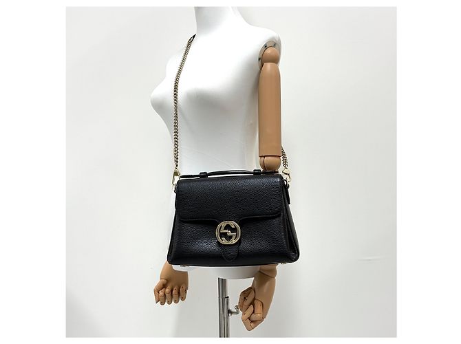 Gucci Interlocking Top Handle Tote Bag Schultertasche Schwarz - Ansicht 2