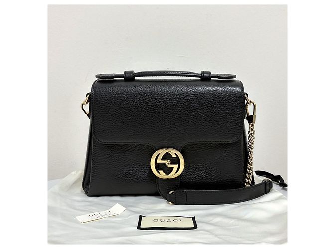Gucci Interlocking Top Handle Tote Bag Schultertasche Schwarz - Ansicht 5