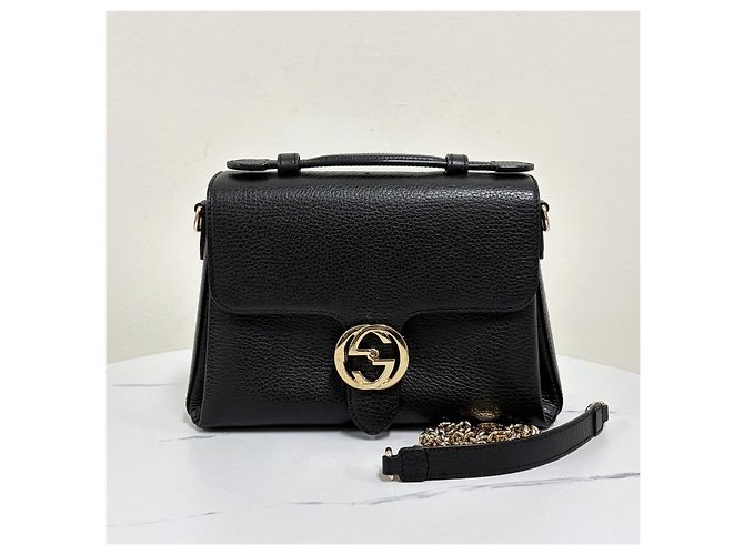 Gucci Interlocking Top Handle Tote Bag Schultertasche Schwarz - Ansicht 6