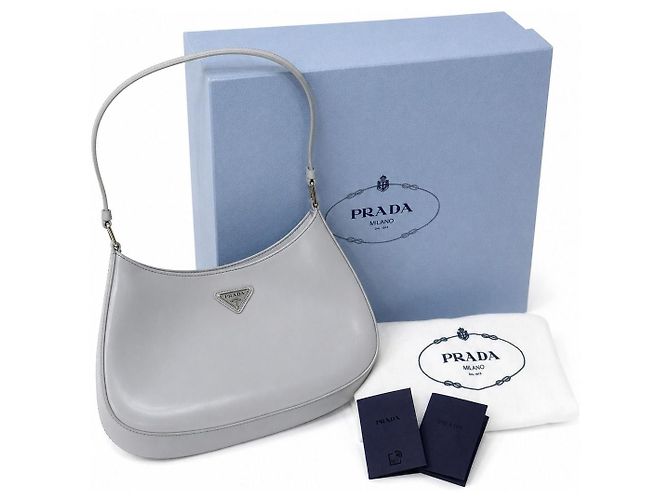 Prada Borsa a tracolla Cleo in pelle spazzolata Cornflower - vista 2