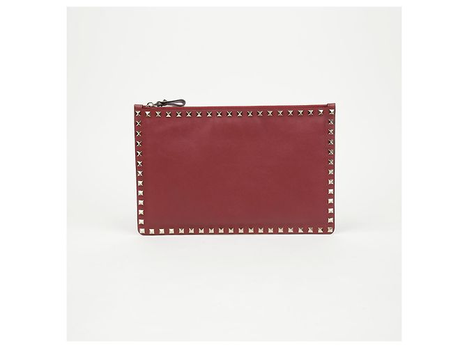 Clutch Rockstud Valentino Marrone Pelle - vista 2
