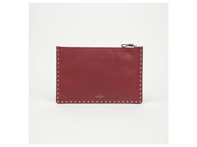 Clutch Rockstud Valentino Marrone Pelle - vista 3