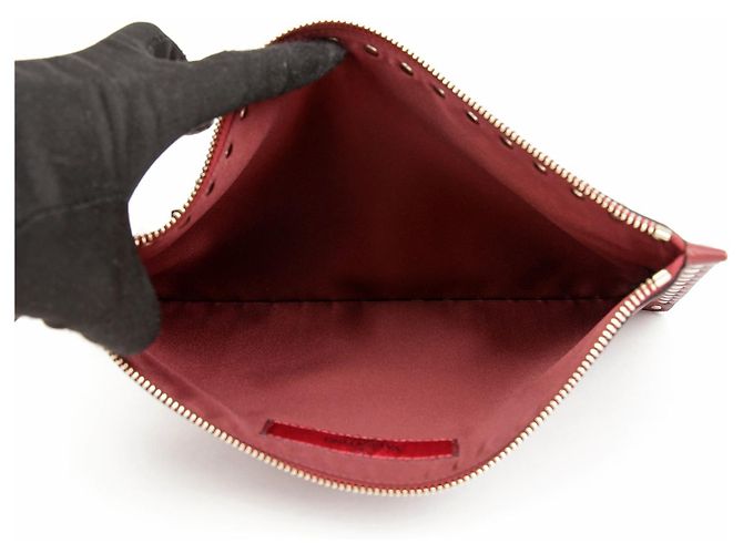 Clutch Rockstud Valentino Marrone Pelle - vista 8