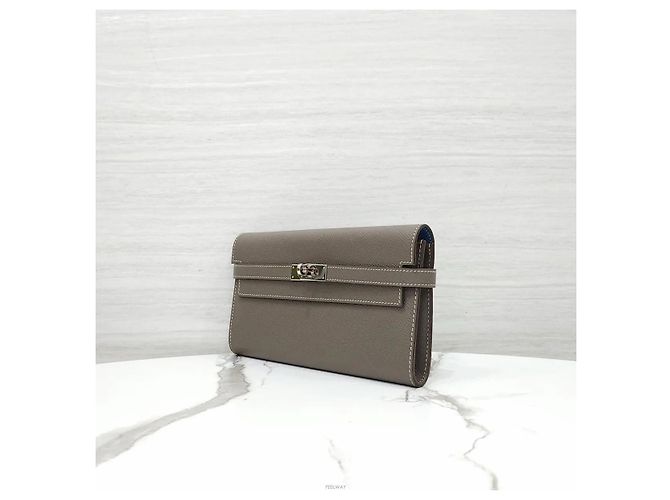Hermès Klassisches Long Wallet Epsom Vertigo Silver - Ansicht 2