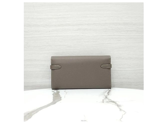 Hermès Klassisches Long Wallet Epsom Vertigo Silver - Ansicht 3