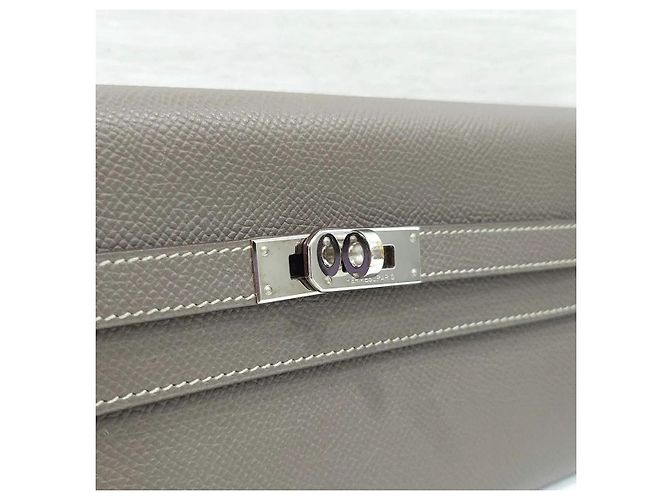 Hermès Klassisches Long Wallet Epsom Vertigo Silver - Ansicht 5