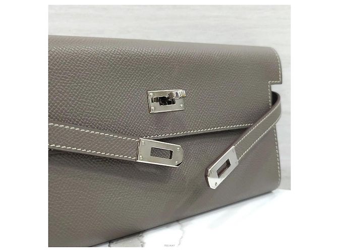 Hermès Klassisches Long Wallet Epsom Vertigo Silver - Ansicht 6