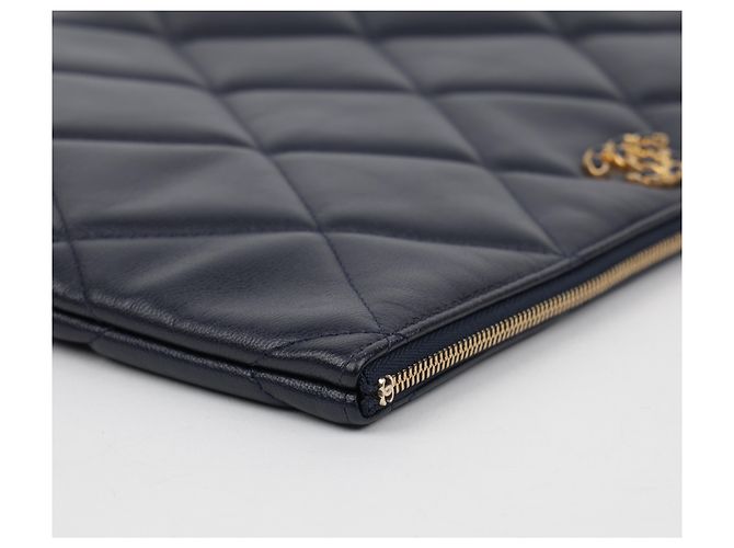 Clutch Chanel Large Marrone In Agnello - vista 10