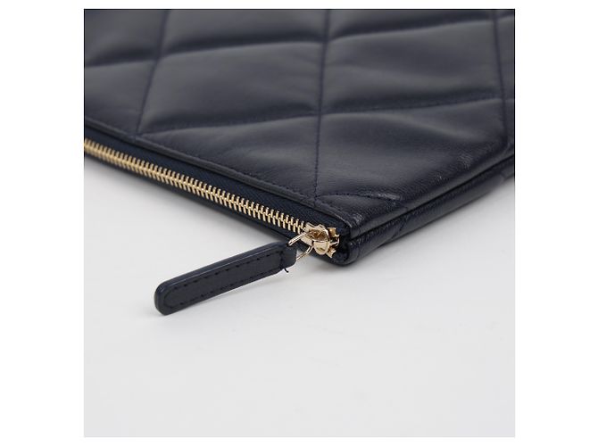 Clutch Chanel Large Marrone In Agnello - vista 11