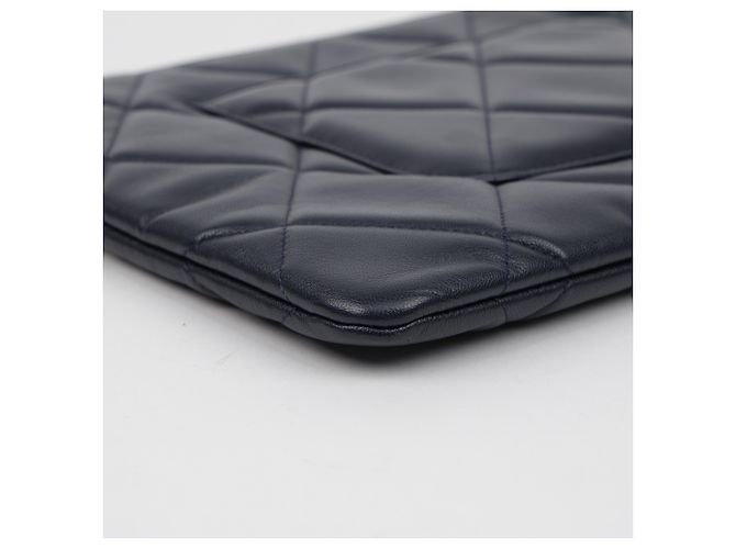 Clutch Chanel Large Marrone In Agnello - vista 12