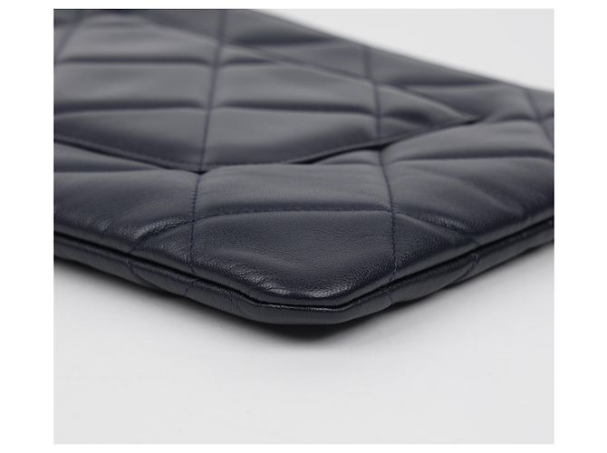 Clutch Chanel Large Marrone In Agnello - vista 13