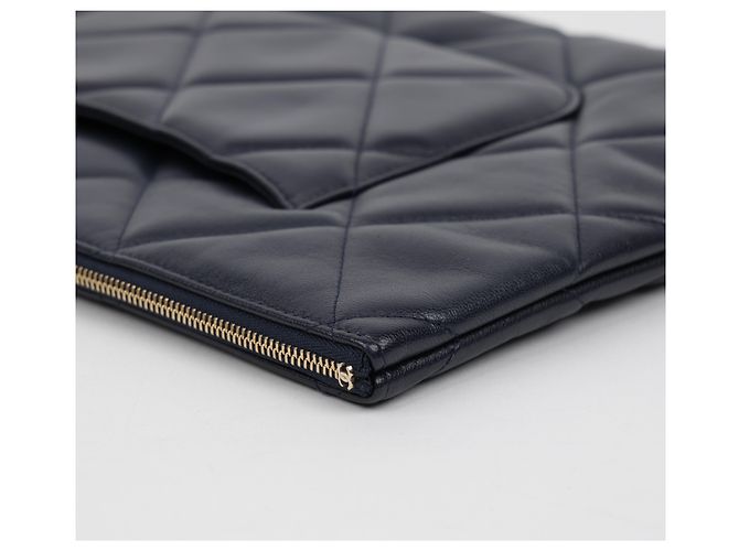 Clutch Chanel Large Marrone In Agnello - vista 15
