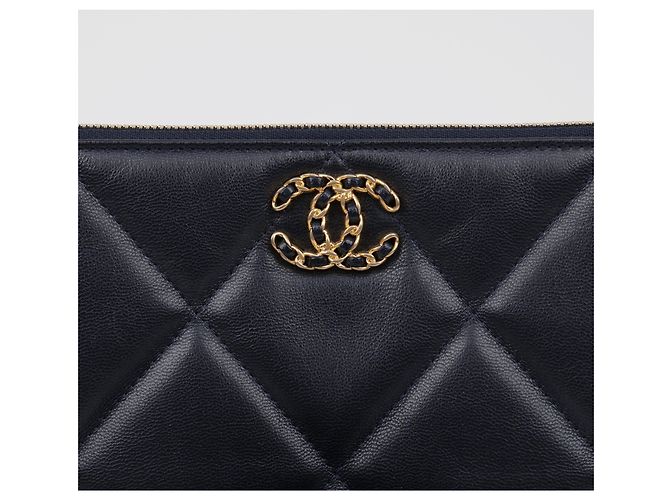 Clutch Chanel Large Marrone In Agnello - vista 3