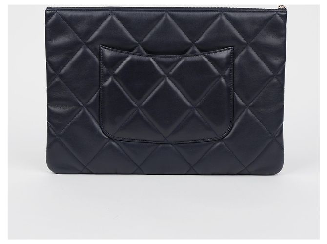 Clutch Chanel Large Marrone In Agnello - vista 4