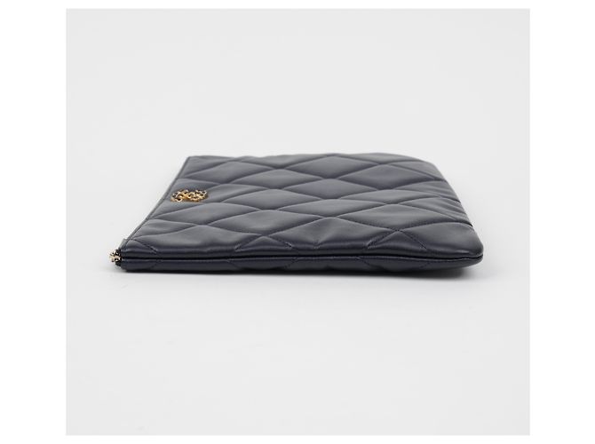 Clutch Chanel Large Marrone In Agnello - vista 7