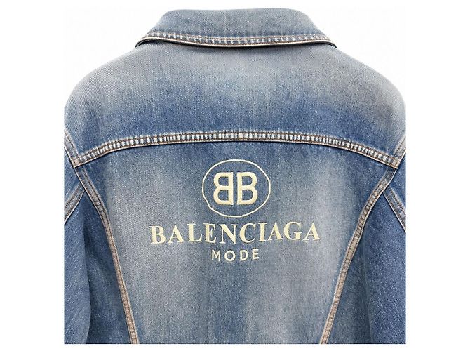 Balenciaga Denimjacke mit BB-Logo - Ansicht 2